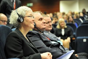 Uczestnicy międzynarodowej konferencję pod nazwą „25 lat współpracy Policji Lubuskiej i Landu Brandenburgia – gwarantem bezpieczeństwa regionalnego”