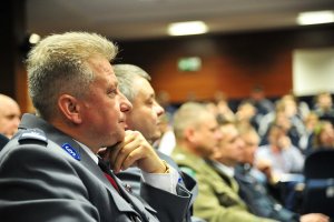 Uczestnicy międzynarodowej konferencję pod nazwą „25 lat współpracy Policji Lubuskiej i Landu Brandenburgia – gwarantem bezpieczeństwa regionalnego”