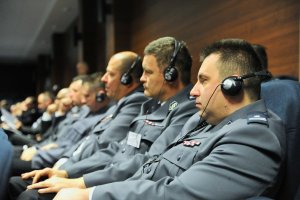 Uczestnicy międzynarodowej konferencję pod nazwą „25 lat współpracy Policji Lubuskiej i Landu Brandenburgia – gwarantem bezpieczeństwa regionalnego”