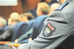 Uczestnicy międzynarodowej konferencję pod nazwą „25 lat współpracy Policji Lubuskiej i Landu Brandenburgia – gwarantem bezpieczeństwa regionalnego”