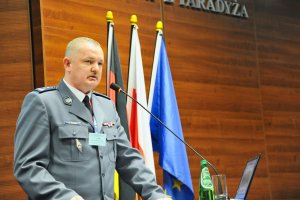 Uczestnicy międzynarodowej konferencję pod nazwą „25 lat współpracy Policji Lubuskiej i Landu Brandenburgia – gwarantem bezpieczeństwa regionalnego”