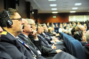 Uczestnicy międzynarodowej konferencję pod nazwą „25 lat współpracy Policji Lubuskiej i Landu Brandenburgia – gwarantem bezpieczeństwa regionalnego”