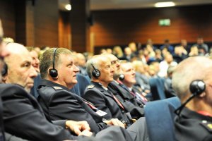 Uczestnicy międzynarodowej konferencję pod nazwą „25 lat współpracy Policji Lubuskiej i Landu Brandenburgia – gwarantem bezpieczeństwa regionalnego”