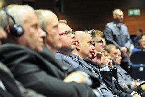 Uczestnicy międzynarodowej konferencję pod nazwą „25 lat współpracy Policji Lubuskiej i Landu Brandenburgia – gwarantem bezpieczeństwa regionalnego”