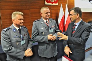 Uczestnicy międzynarodowej konferencję pod nazwą „25 lat współpracy Policji Lubuskiej i Landu Brandenburgia – gwarantem bezpieczeństwa regionalnego”