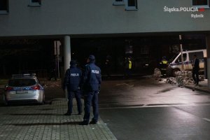 Policjanci zabezpieczający wizytę Pani Premier Beaty Szydło na Śląsku