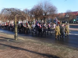 uroczystości odsłonięcia tablicy upamiętniającej Żołnierzy Niezłomnych Północnego Mazowsza na budynku Komendy Powiatowej Policji w Gostyninie.