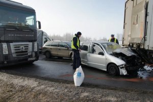 Karambole na autostradzie A1