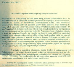 list, w którym kierowca dziękuje za okazaną pomoc