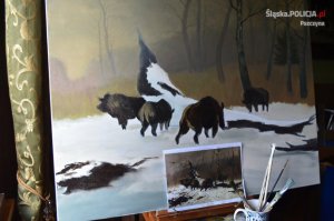 obraz pszczyńskiego dzielnicowego - Dawida Pryga