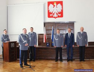 Uroczystość wprowadzenia Komendanta Wojewódzkiego Policji w Katowicach nadinsp. Tomasza Trawińskiego