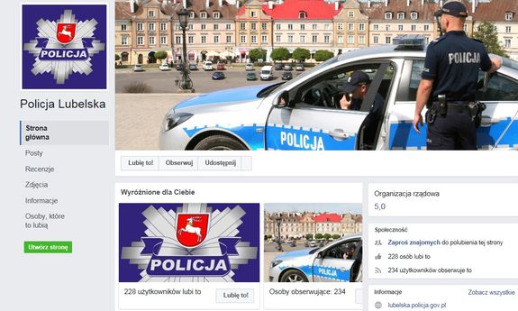 Policja lubelska na facebooku