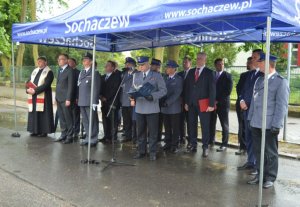 Uroczyste wmurowanie aktu erekcyjnego pod nową siedzibę komendy w Sochaczewie