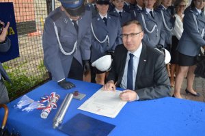 Uroczyste wmurowanie aktu erekcyjnego pod nową siedzibę komendy w Sochaczewie
