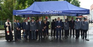 Uroczyste wmurowanie aktu erekcyjnego pod nową siedzibę komendy w Sochaczewie