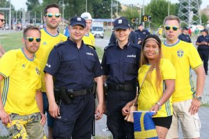 policjanci zabezpieczali mecz rozgrywany w ramach UEFA EURO U21 w Lublinie