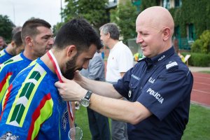 Reprezentacja hiszpańskiej Policji w piłkę nożną na Centralnych Obchodach Święta Policji