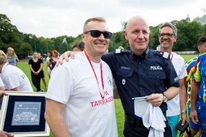 Reprezentacja hiszpańskiej Policji w piłkę nożną na Centralnych Obchodach Święta Policji