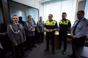 Reprezentacja hiszpańskiej Policji w piłkę nożną na Centralnych Obchodach Święta Policji