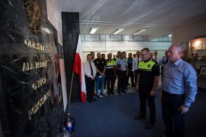 Reprezentacja hiszpańskiej Policji w piłkę nożną na Centralnych Obchodach Święta Policji