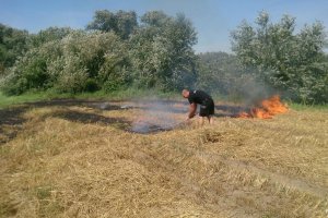 policjant gasi pożar