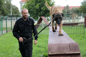 Ćwiczenia przewodników i psów policyjnych