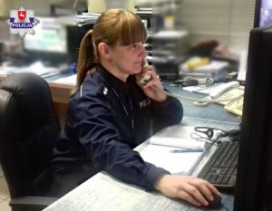asp. szt. Anna Kołodziej - dyżurna włodawskiej komendy