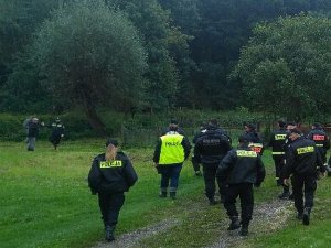 policjanci w trakcie poszukiwań