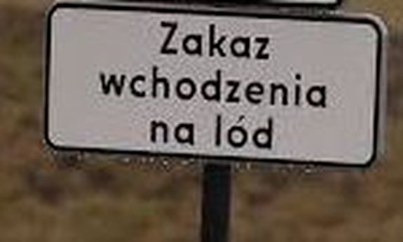 zakaz wchodzenia na lód