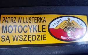 logo akcji „Patrz w Lusterka – Motocykle są wszędzie!”