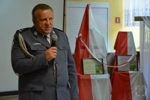 Policjanci podczas uroczystości.