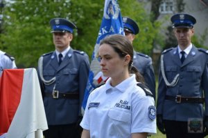 Policjanci podczas uroczystości.