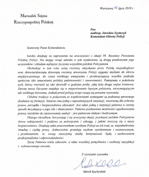 list Posła M.Kuchcińskiego