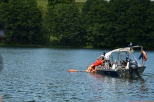 symulowana akcja pościgowa podlaskiej Policji, Państwowej Straży Pożarnej i Wodnego Ochotniczego Pogotowia Ratunkowego