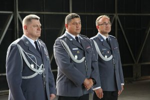 Uroczysta zbiórka w siedzibie Zarządu Lotnictwa Policji Głównego Sztabu Policji KGP