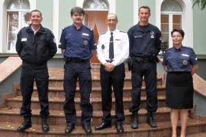 Na zdjęciu, od lewej: Laurent Heckel, insp. Jacek Gil, insp. Frédéric Ménard, Stéphane le Bolloch, asp.szt. Aneta Bronkiewicz.