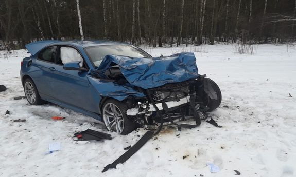 rozbite auto, które został skradzione