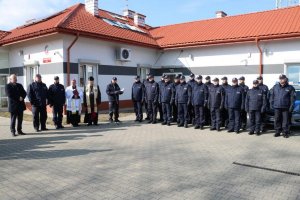 Wizyta Ministra Spraw Wewnętrznych i Administracji w Komisariacie Policji w Żabnie