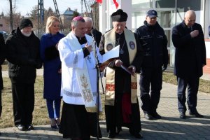 Wizyta Ministra Spraw Wewnętrznych i Administracji w Komisariacie Policji w Żabnie