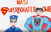 rysunek namalowany przez dziecko dla policjantów
