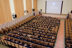 Aula Szkoły Policji w Słupsku, widok z balkonu.