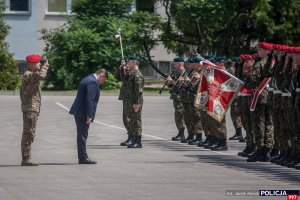 komendant główny Żandarmerii Wojskowej gen. bryg. Tomasz Połuch i sekretarz stanu w MON Wojciech Skurkiewicz