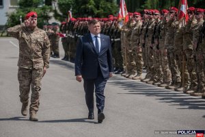 komendant główny Żandarmerii Wojskowej gen. bryg. Tomasz Połuch i sekretarz stanu w MON Wojciech Skurkiewicz