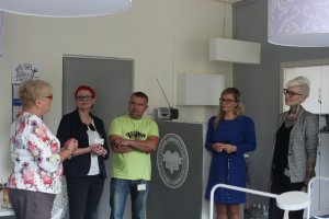 Goście w siedzibie Fundacji Wdów i Sierot o Poległych Policjantach