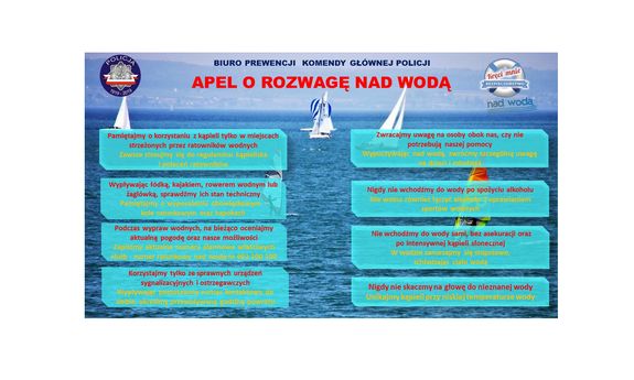 Apel o rozwagę nad wodą