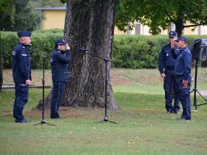 XIX Kynologiczne Mistrzostwa Policji - Komendant CSP przyjmuje meldunek