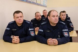 Policjanci z oddziałów prewencji policji, którzy uczestniczyli w szkoleniu.