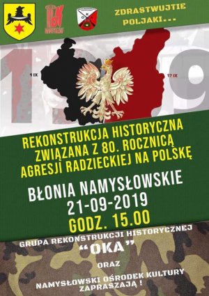 Plakat zachęcający do przyjścia na rekonstrukcję