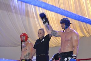 Reprezentacja Polskiej Policji na Mistrzostwach Polski Służb Mundurowych w kickboxingu - walka