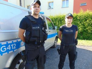 Policjanci Kinga Zajac i Adam Bednarczyk